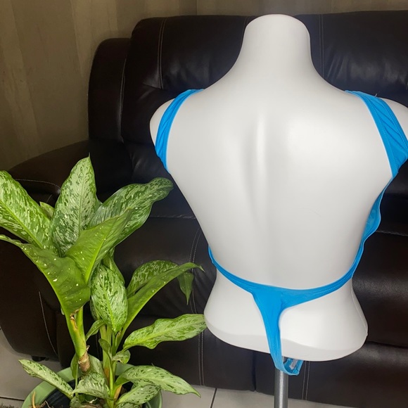 BLUE ONE PIECE BATHING SUIT - Picture 3 of 4